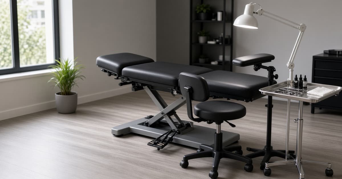 Ergonomia tatuador: posto, sessão e máquina sem dor