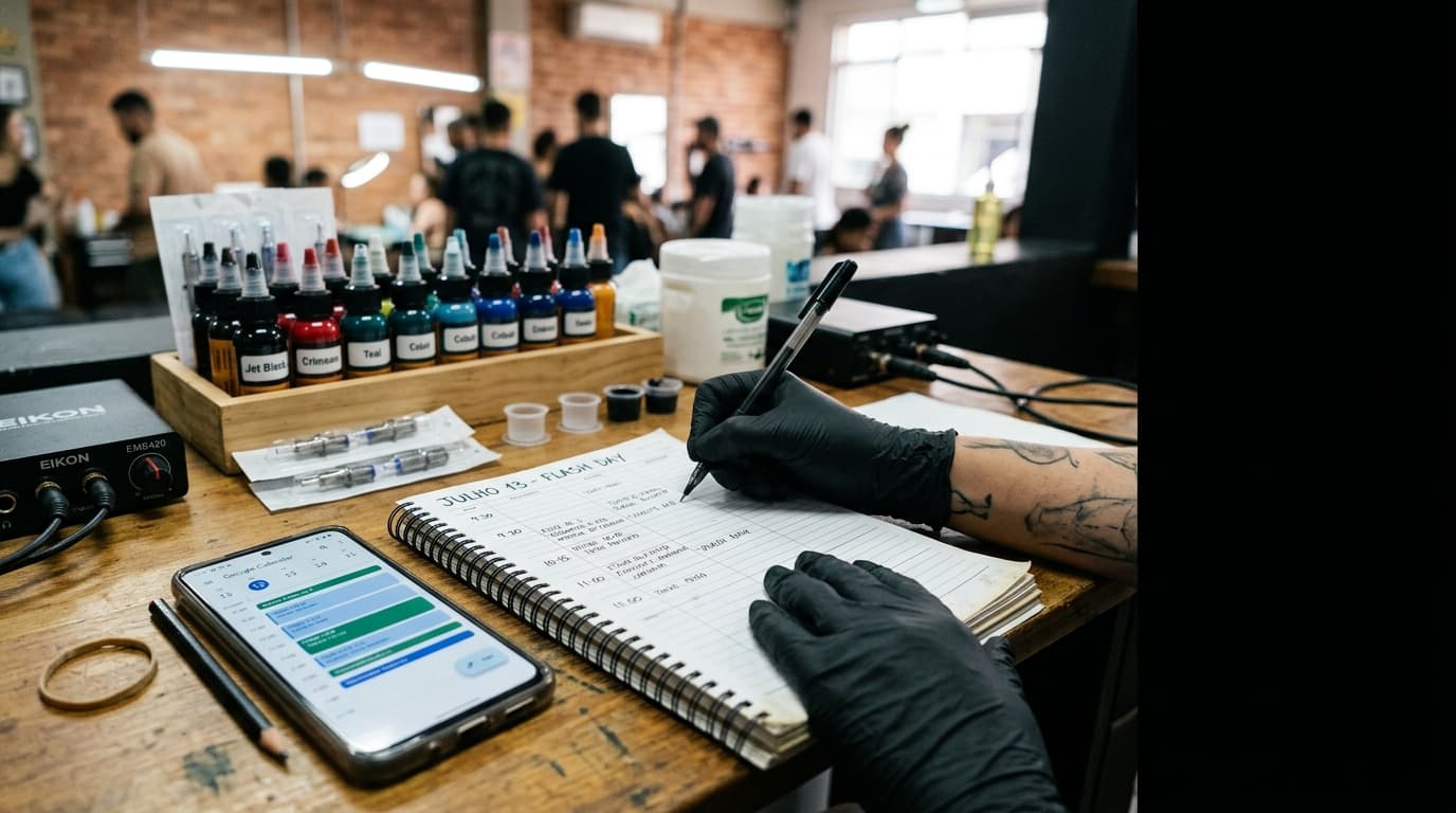 Como organizar flash day tatuador: sheet e ritmo